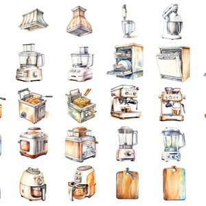 Second slide presenting clipart images on a White background, emphasizing the detailed watercolor designs and vibrant color palette