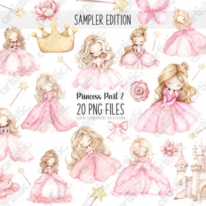 Princess Clipart, Beauty Princess Gift, Fairytale Characters PNG, Enchanted Kingdom  Little Princess Clipart, Pink Princess, Cute Characters