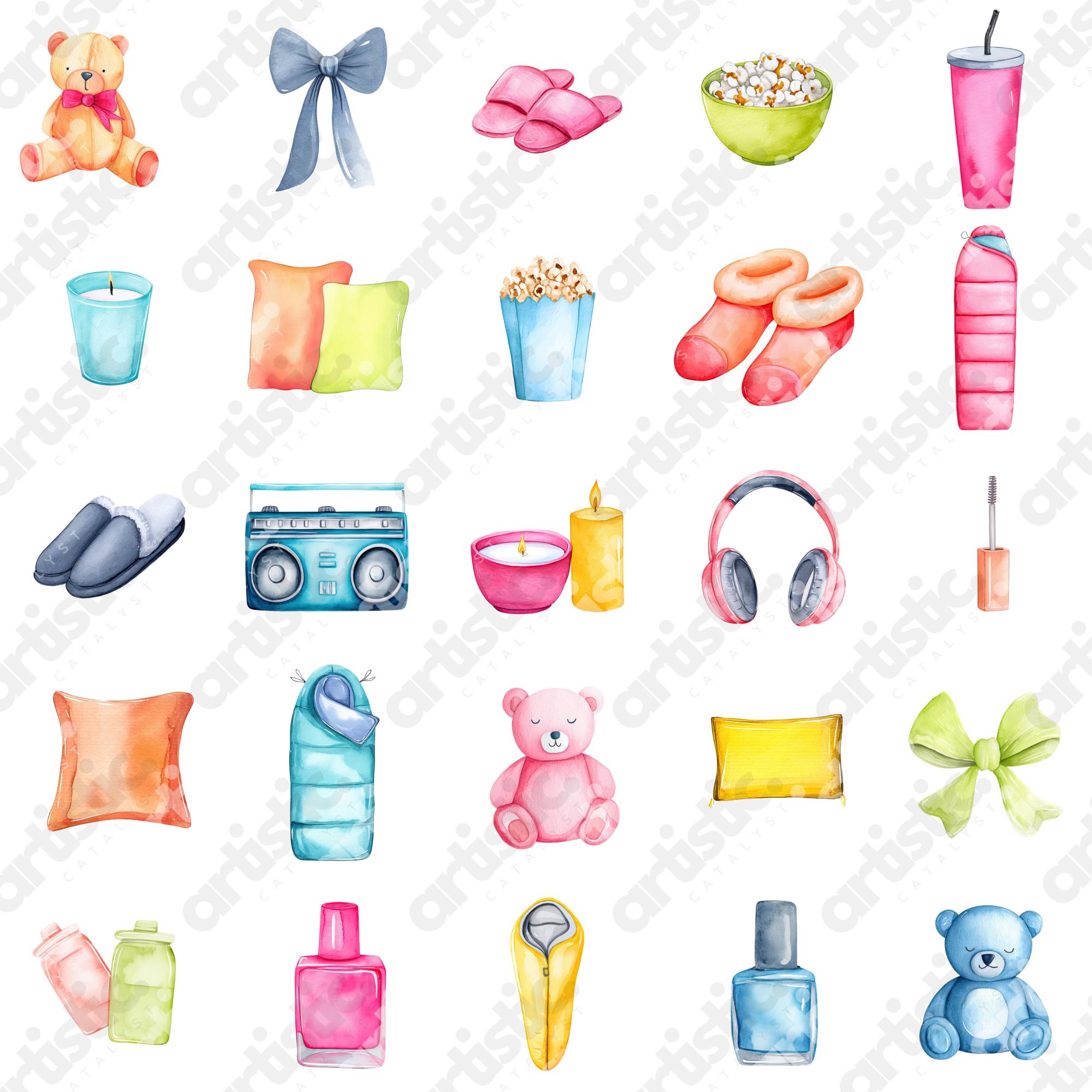 Slumber Party Clipart: Girls Sleepover PNG Bundle (430 Files) - Etsy