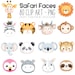 Animal Faces Clipart Set: 80 Safari Png Digital Illustration - Etsy