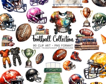 Football Clipart - 90 PNG Transparent Sport Image Files - American Football, Superbowl Clipart, Football Helmet PNG, Sport Graphics