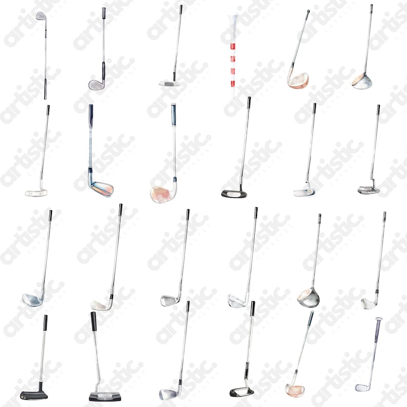 Golf course and golf ball PNG images designed for athletic and elegant digital creations