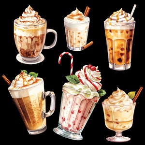 Black backdrop featuring an aesthetic arrangement of Eggnog Clipart and Xmas Clipart. Distinct showcase of Spiced Rum Clipart design elements.