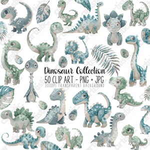 Dinosaur Clipart Bundle: Perfect for Dinosaur Party, Baby Shower Crafts & Educational Decor, Stickers, and Even Sublimation.