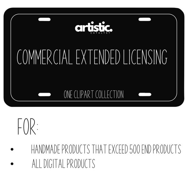 Commercial License ONLY!! Extended license for ONE Clipart Collection - Unlimited Use (Excluding Resale as Standalone Digital Files)