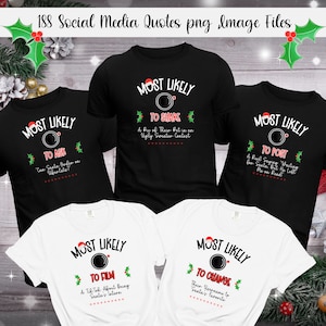 Design più probabile - Clipart PNG di Natale divertente - Citazioni di Natale disegnate a mano 2024 Sublimazione - Perfetto per idee regalo per la famiglia