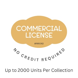 Licença de uso comercial, sem clipart incluído, licença de uso comercial estendida até 2000 unidades POR coleção, sem revendas digitais