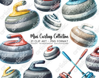 21 Curling Clipart - Women Sports Png, Curling Rock Png Bundle, Curling Stone Jpg & Sports Image for Sport Decor