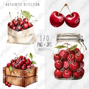 Lone Cherry with Droplet: A single cherry with a glistening droplet of water, detailed with realistic light and shadow, isolated for emphasis.