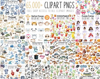 Pacchetto completo di clipart del negozio: pacchetto di clipart PNG (download digitale)