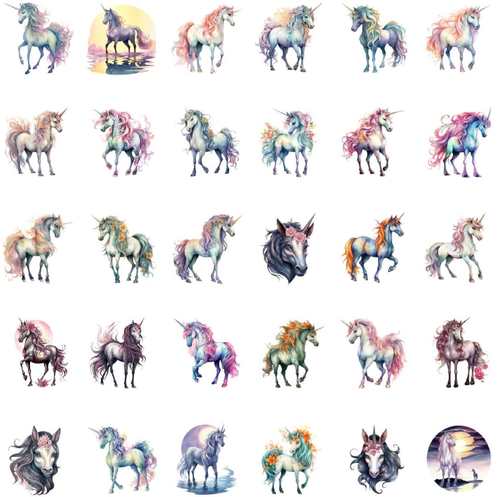 Watercolor Unicorn Clipart Bundle - Fantasy Graphics, Commercial Use ...