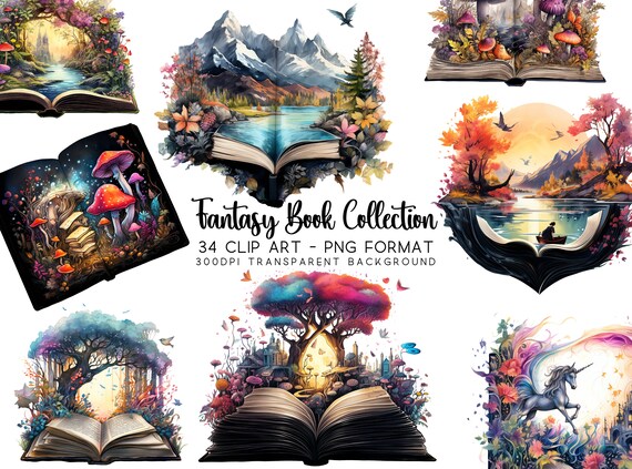 Watercolor Storybook Clipart: 34 PNG & JPG Graphics (Digital Download)