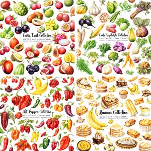Transparent Dinner Bundle Clipart: Hot Pepper PNG and Cranberry Graphics on checkered background.