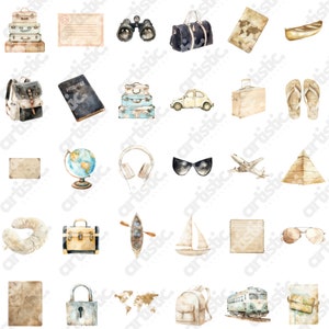 Airplane clipart with a watercolor effect, transparent PNG ideal for travel-themed designs.
