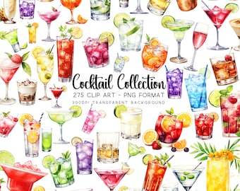Cocktail clipart, Signature drankje menu, aquarel alcohol drankjes, Daiquiri, Margarita Clip art PNG, barmenu, bundel bruiloft bewegwijzering