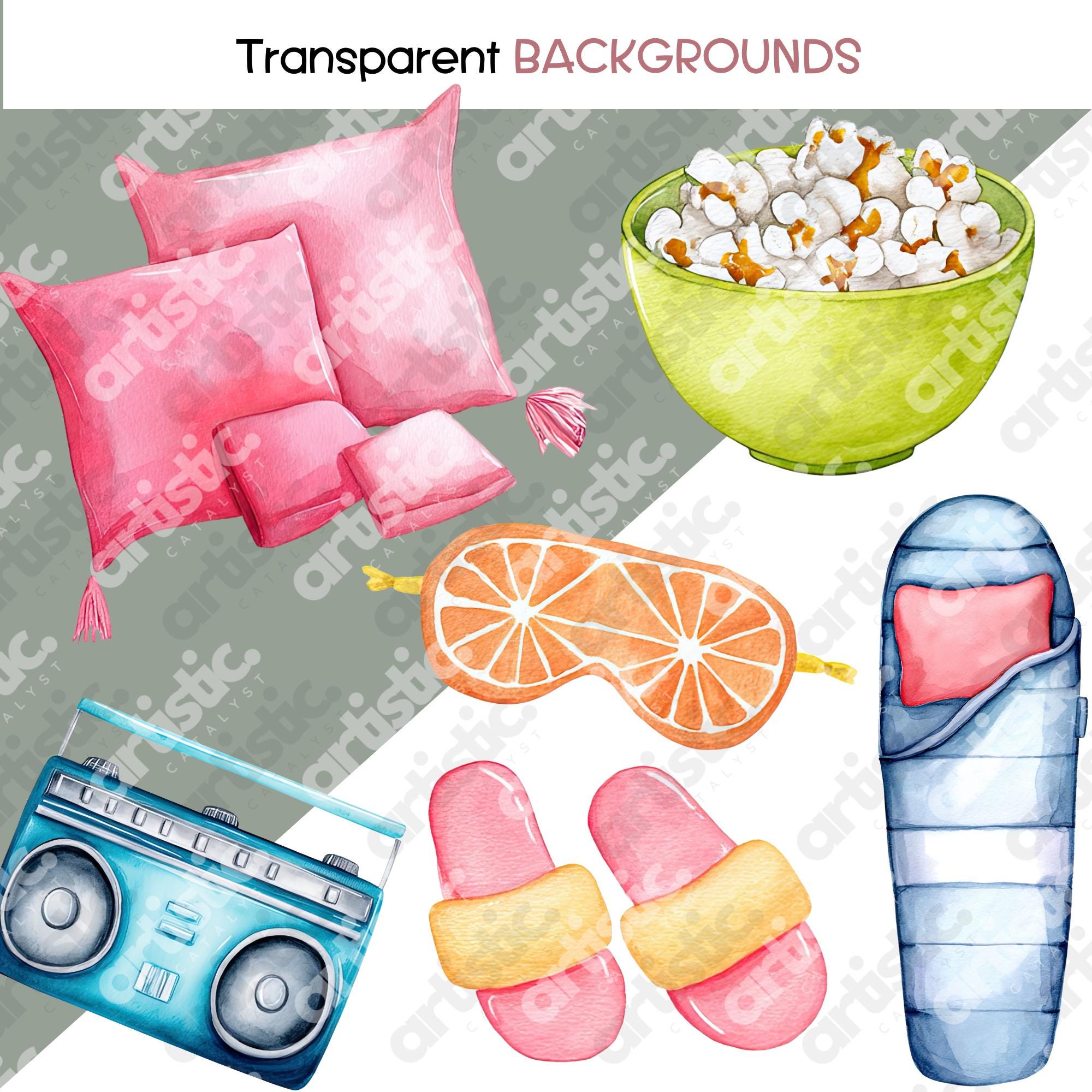 Slumber Party Clipart: Girls Sleepover PNG Bundle (430 Files) - Etsy