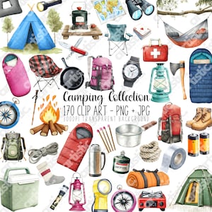 Camping Clipart PNG Bundle - graphiques d'aventure en plein air pour grand-père T-shirt, lanterne Clipart PNG, impression rose camping salle de classe