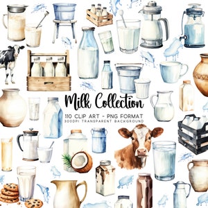 Milk Clipart Collection: 110 PNG Transparent Image Files - Perfect for Sublimation Design & Crafts