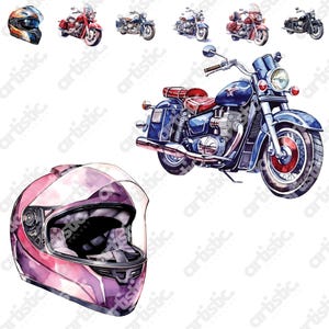 DIY bike graphics in vibrant watercolor, ideal for gifts for him or her, sublimation art, and commercial use