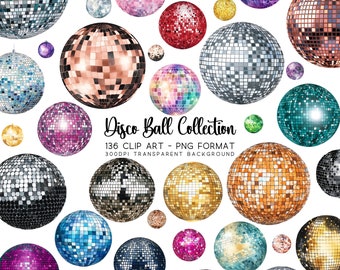 Disco Ball Clipart: 70s Party PNG Graphics (Digital Download)