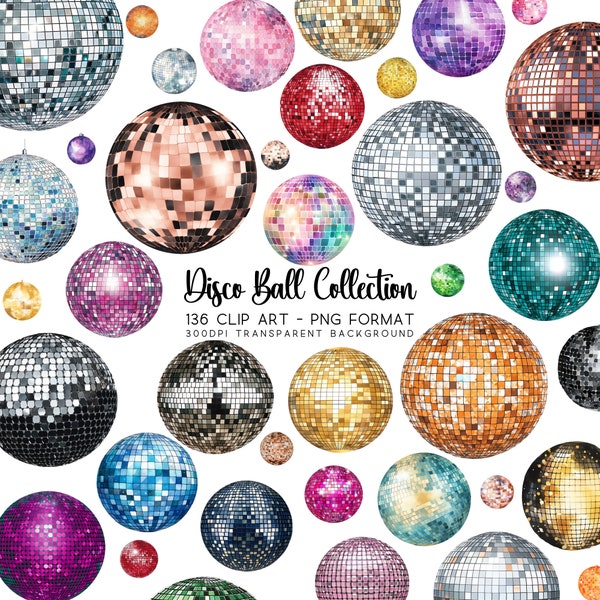 Disco Ball Clipart Collection: Mirror Ball Clip art, Dance Clip art, Party Clipart & More! Perfect for Prom Decal, Disco Ball Cricut