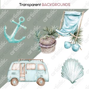 Watercolor Beach Clipart Set: Nautical Nursery Art (digital Download ...