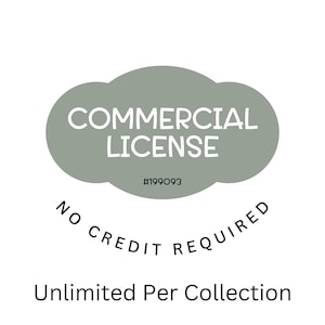 Kommerzielle Nutzungslizenz, keine Clipart enthalten, erweiterte kommerzielle Nutzungslizenz UNLIMITED pro Sammlung, Print-On-Demand-Nutzung