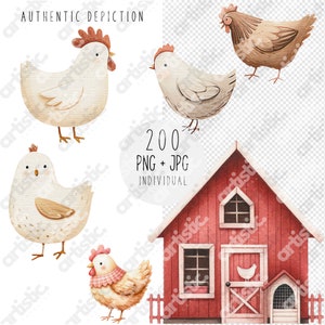 Farm Clipart Showcase on Gray Checkered Background: Alpaca, Tractor, and Barn Images for Unique Party Favors and Decorations