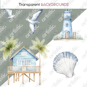 Summers Travel Inspired Beach Van PNG elements, beautifully crafted in watercolor style, ideal for creating memorable outdoor nature and little sailor-themed projects.