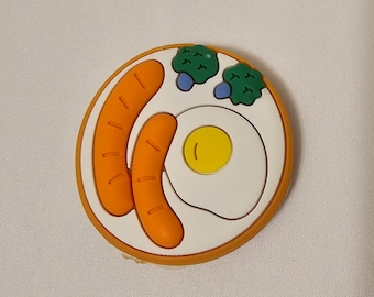Cute/Kawaii Food Plate, Breakfast Egg, Sausage and Broccoli Phone Grip• Unique Phone Grip • Cute Phone Grip • Phone Grip Holder •Phone Stand