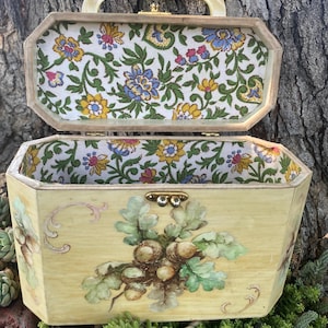 Vintage  1950’s 1960’s Wooden Box Purse*Vintage top handle box purse