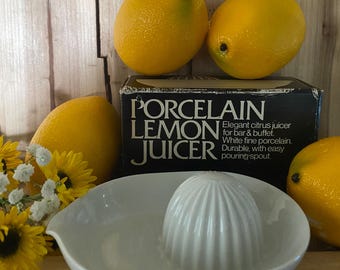 Vintage Porcelain Lemon Citrus Juicer Squeezer
