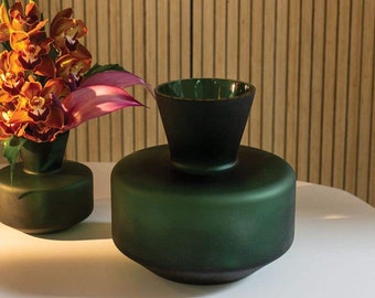 Forest Green Sanford Glass Vase For Table Decor,Bedroom,Wedding
