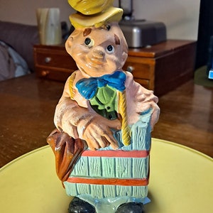 Vintage Ceramin Piggy Bank Coin Bank Man Living in Box Made in Japan