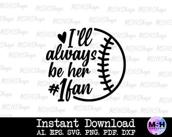 Softball Mom SVG, #1 Fan Design (Digital Download)