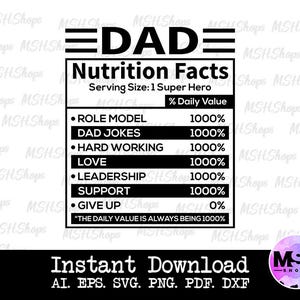 Papa valeur nutritive papa, Cricut, papa qui travaille dur, Silhouette, téléchargement immédiat, portion Svg, Svg blagues papa, papa citation svg, fichiers pour cricut