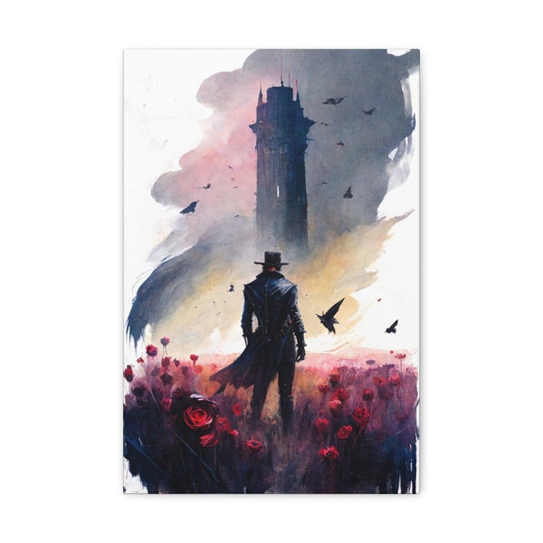 The Gunslinger, Landscape Watercolor Painting, Stephen King, Fantasy Art, Sci Fi Painting, Mid-world, End-world, Roland, The Dark Tower