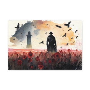 La Torre Oscura, Pintura de acuarela de paisaje, Stephen King, Arte de fantasía, Pintura de fantasía, Medio mundo, Mundo final, Roland el Pistolero, rosa