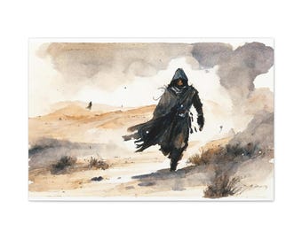 Impresión en acuarela sobre lienzo de La Torre Oscura: El Hombre de Negro huyó, regalos de decoración para el hogar de Bookworm, Stephen King, arte fantástico, Roland el Pistolero