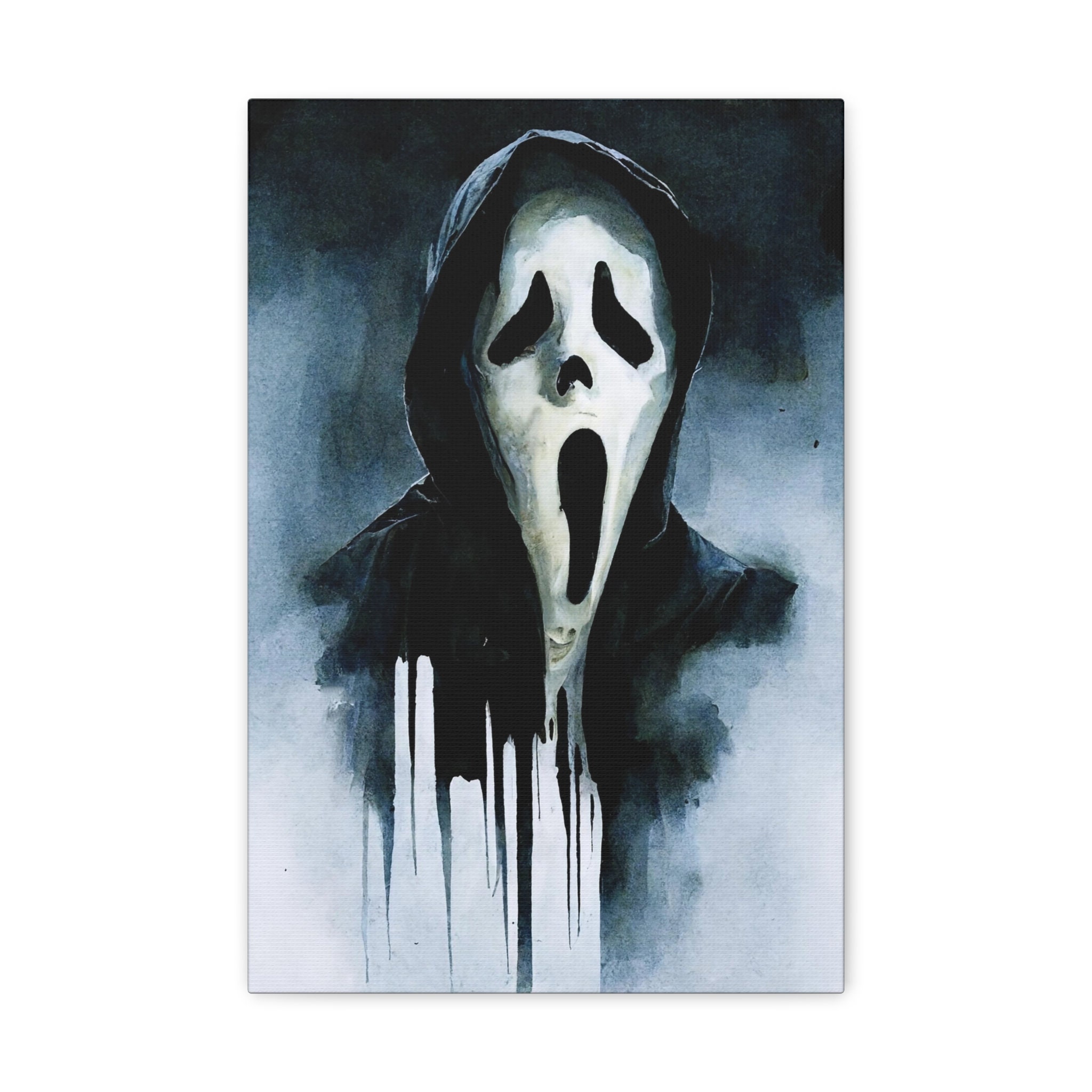 Ghost Face Scream Watercolor Painting Cult Horror Movie Wall 