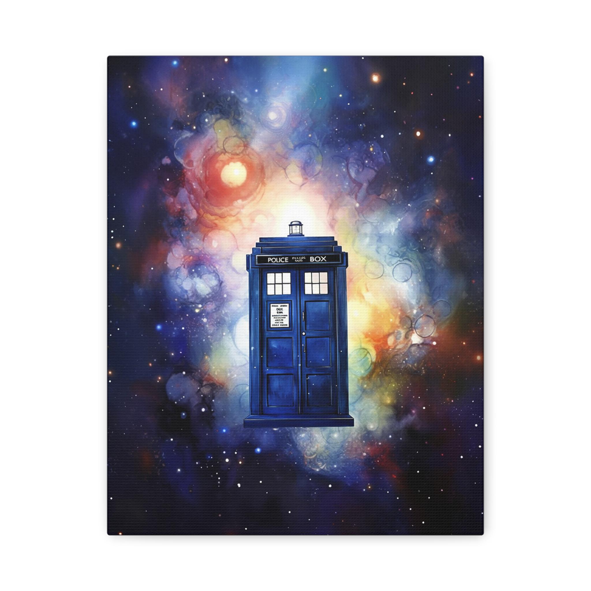 Tardis Universe Watercolor Canvas Painting Print, Doctor Who Fan ...