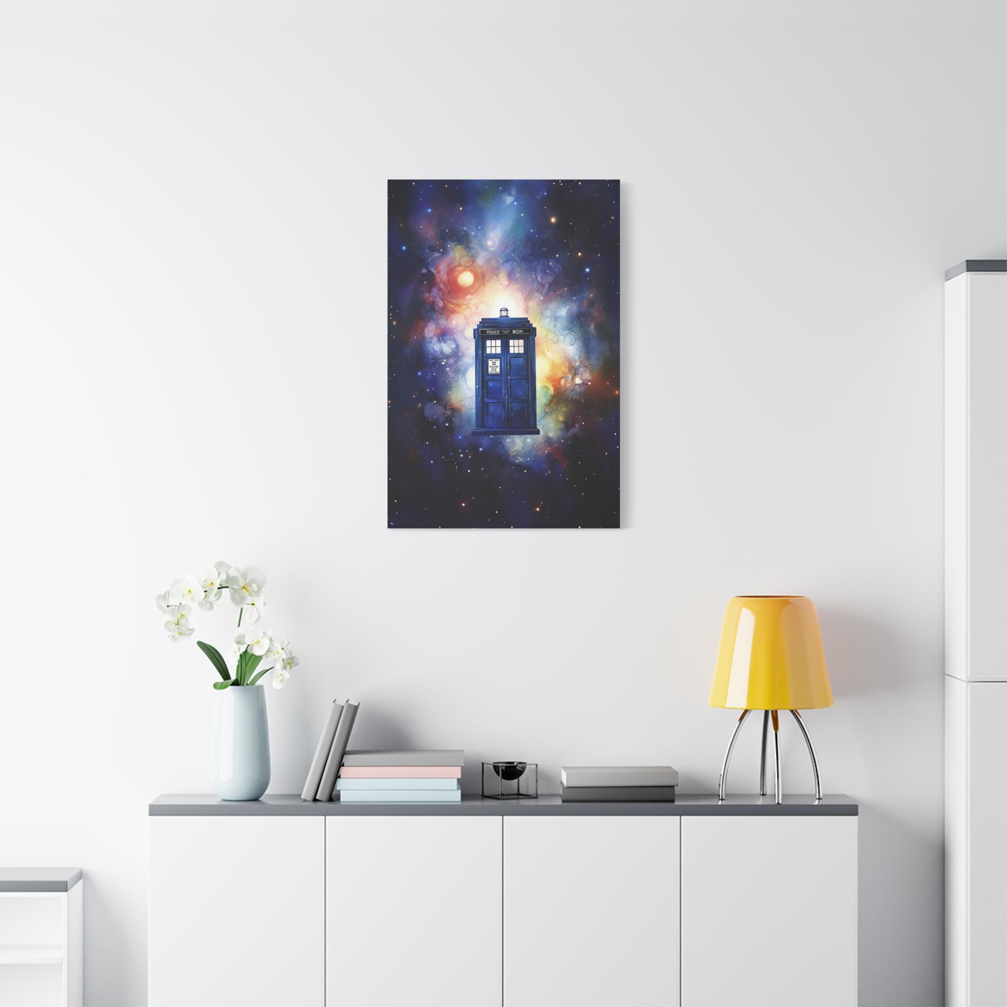 Tardis Universe Watercolor Canvas Painting Print, Doctor Who Fan ...