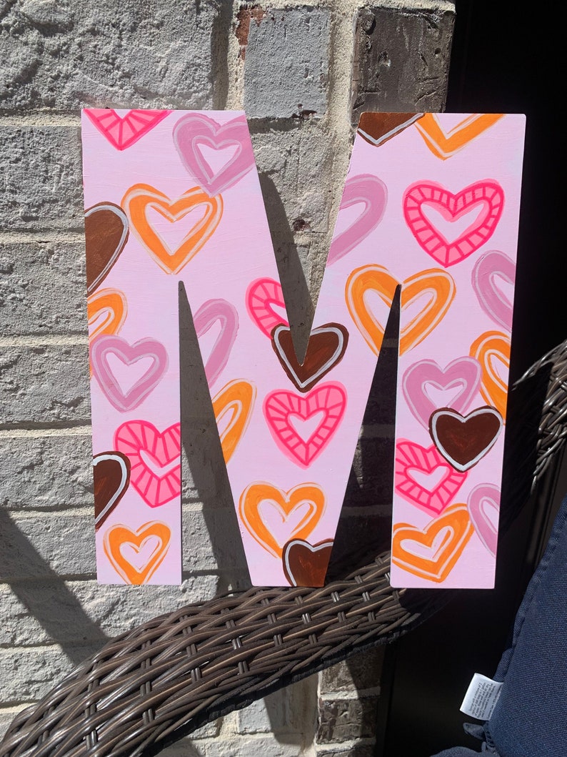 CUSTOM LETTER PAINTING Preppy Dorm Painting Wooden Painted Etsy