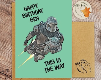 Personalised Mandalorian Card | Grogu |The Child Card Gift | This is the way Card | Mandalorian Gift |