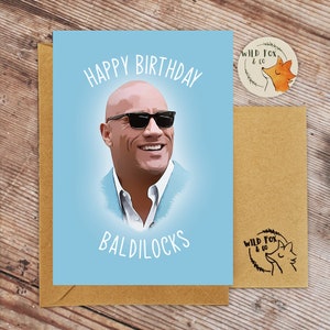 Gelukkige verjaardag Baldy-Locks | Grappige woordspeling kaart