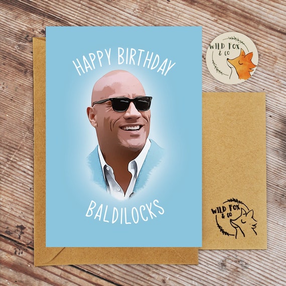 Happy Birthday Baldy-locks Funny Pun Card Australia