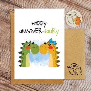 Happy ANNivER-SauRy / Tarjeta de aniversario de dinosaurio