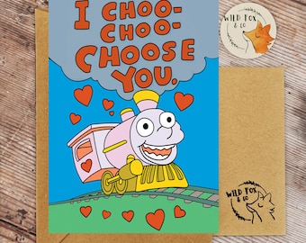 Yo Choo-Choo- ¡Te elijo! Los Simpson San Valentín/Boda/Tarjeta de aniversario/
