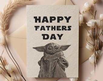 Grogu Fathers Day Card | Happy Fathers Day Card | Grogu |The Child Fathers Day Card Gift |This is the way Card | Mandalorian Gift |