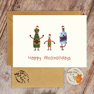 Bonne fête des alcooliques ! - une carte de Noël